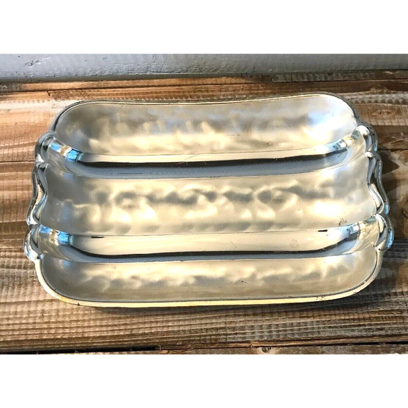 Vintage 1950s WMF-IKORA Silver Plate Footed Serving Tray Swirl Brushed Finish - Picture 3 of 12